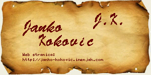Janko Koković vizit kartica